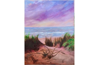 Online Acrylic Painting: Circle Beach
